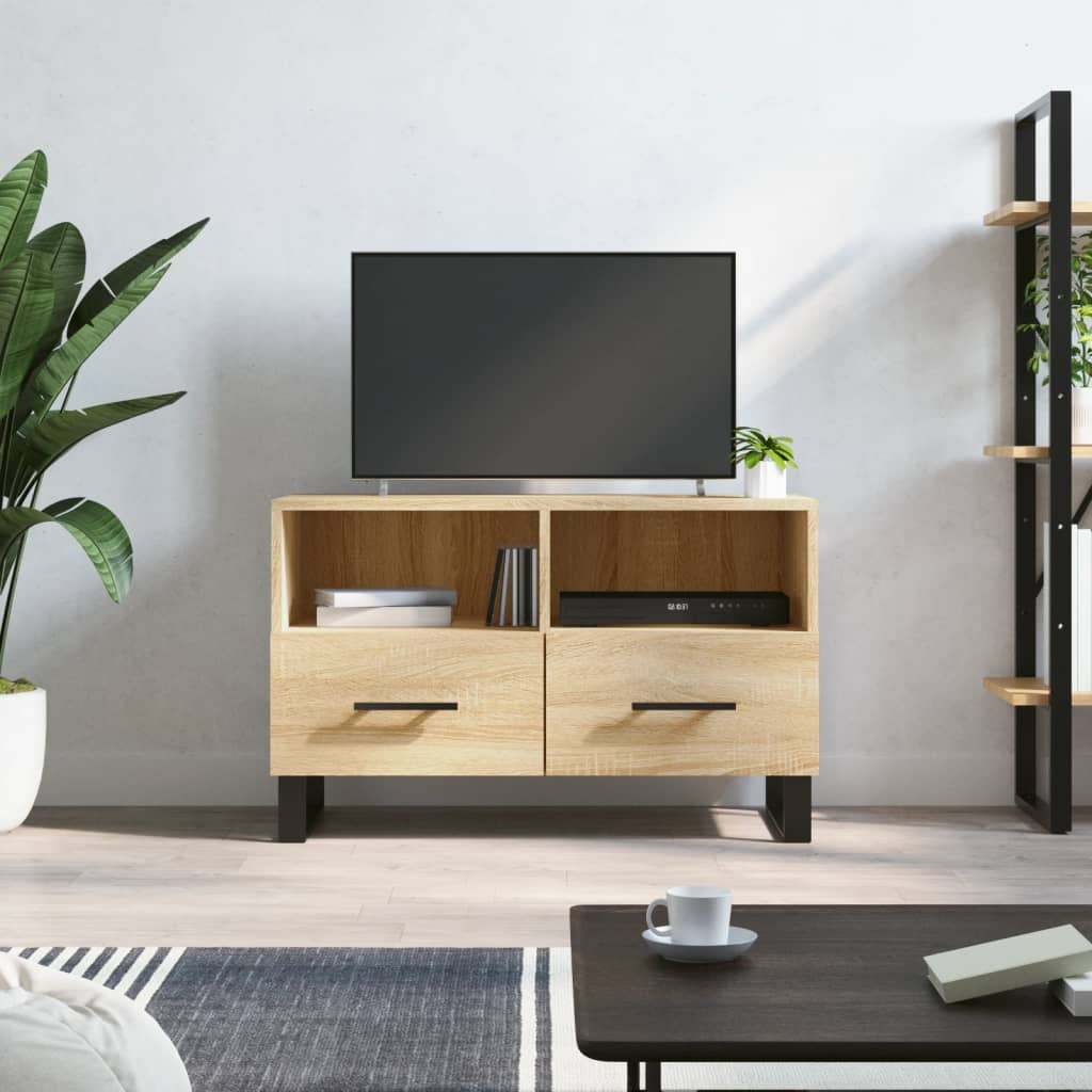 Tv-meubel 80x36x50 cm bewerkt hout