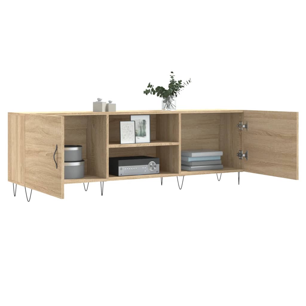 Tv-meubel 150x30x50 cm bewerkt hout zwart