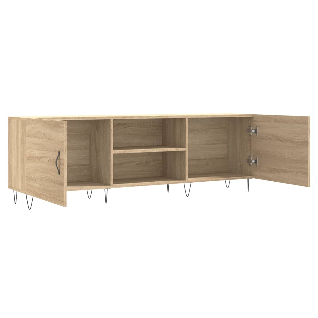 Tv-meubel 150x30x50 cm bewerkt hout zwart