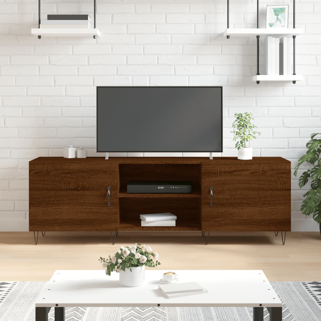 Tv-meubel 150x30x50 cm bewerkt hout eikenkleurig