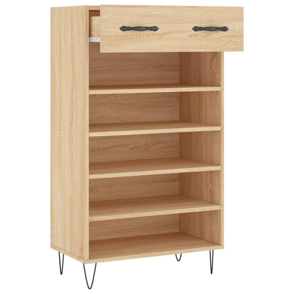 Schoenenkast 60x35x105 cm bewerkt hout eikenkleurig