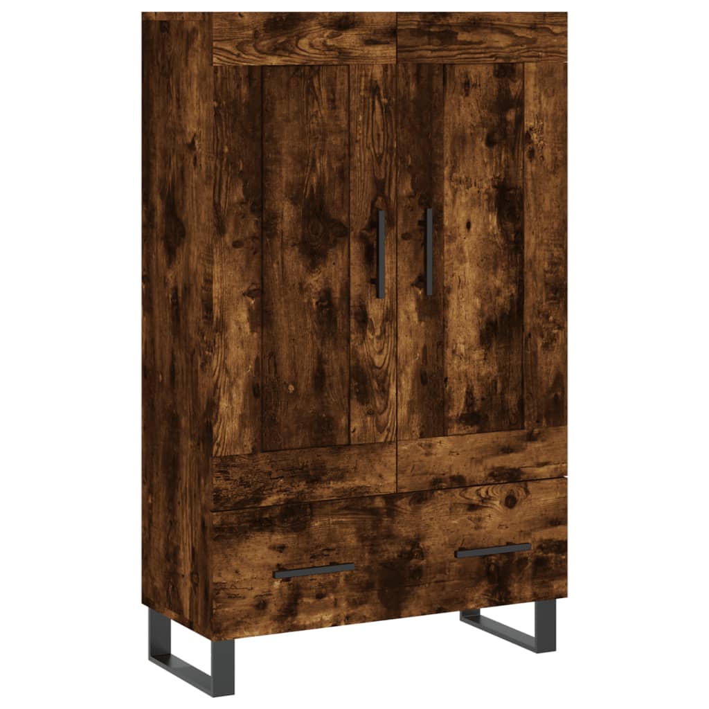 Hoge kast 69,5x31x115 cm bewerkt hout bruin eikenkleur