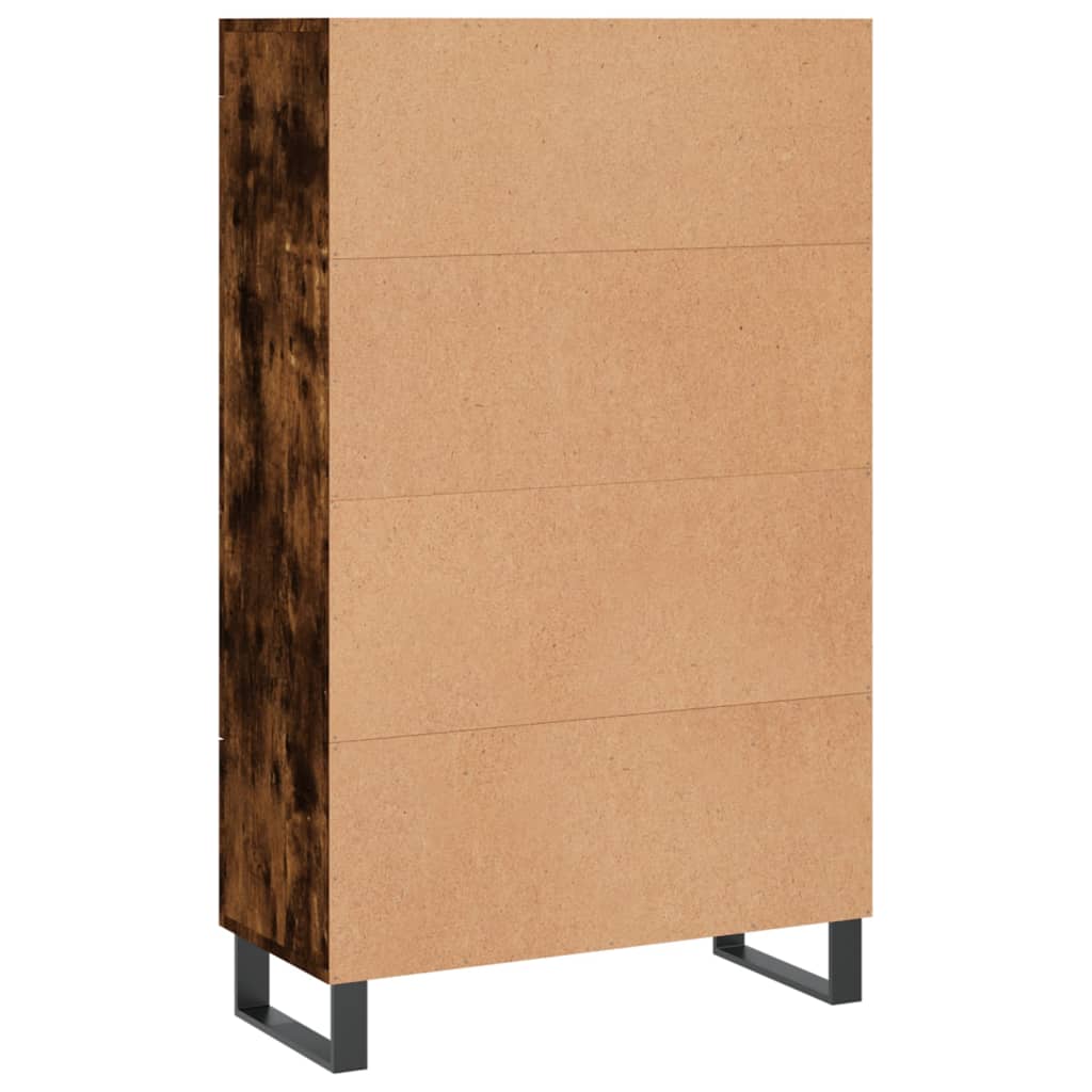 Hoge kast 69,5x31x115 cm bewerkt hout bruin eikenkleur