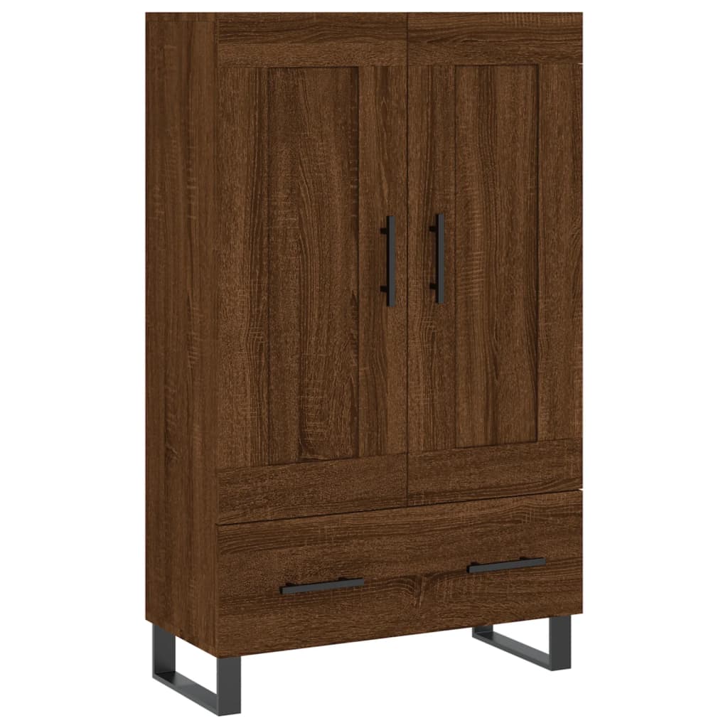 Hoge kast 69,5x31x115 cm bewerkt hout bruin eikenkleur