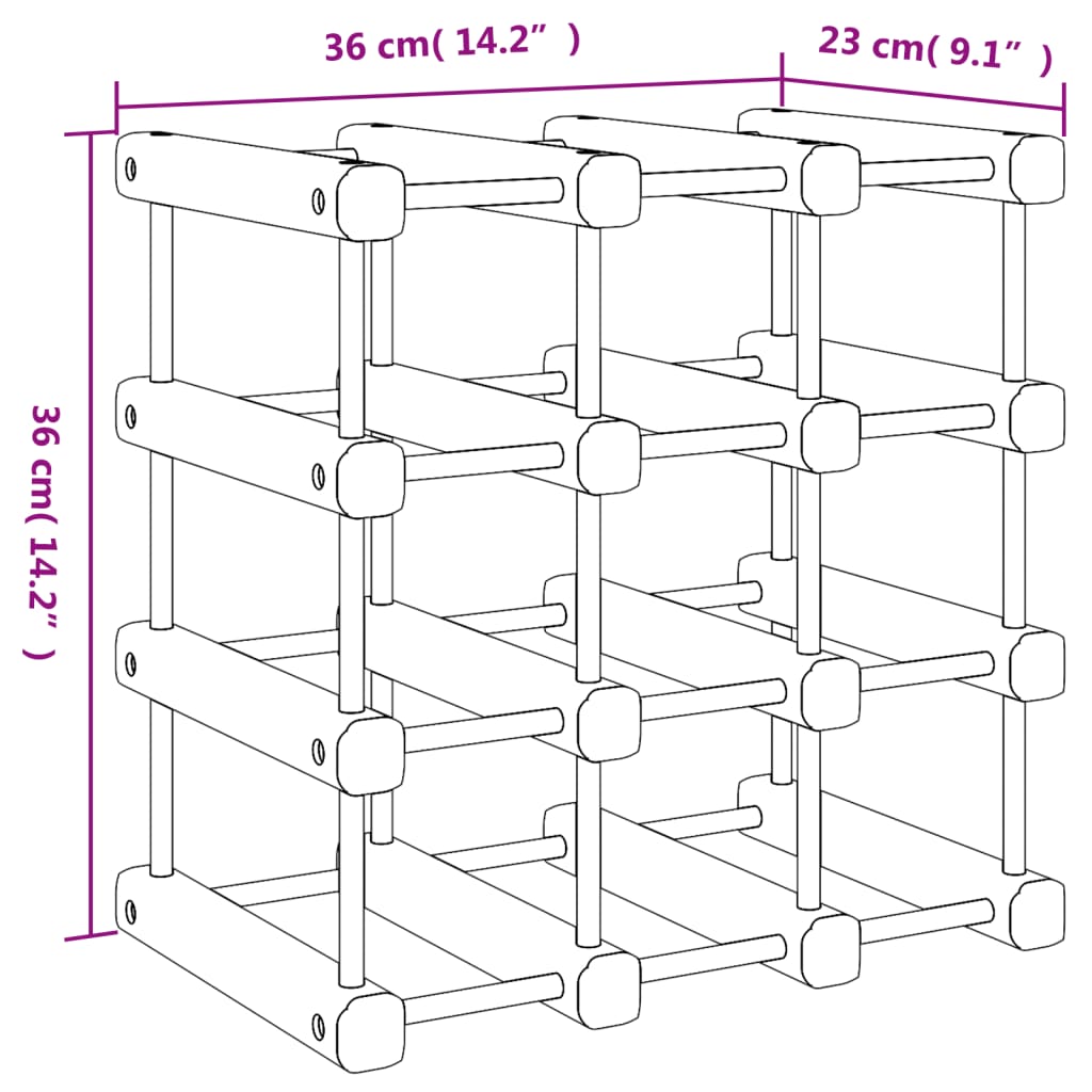 Wijnrek voor 42 flessen 68,5x23x68,5 cm massief grenenhout