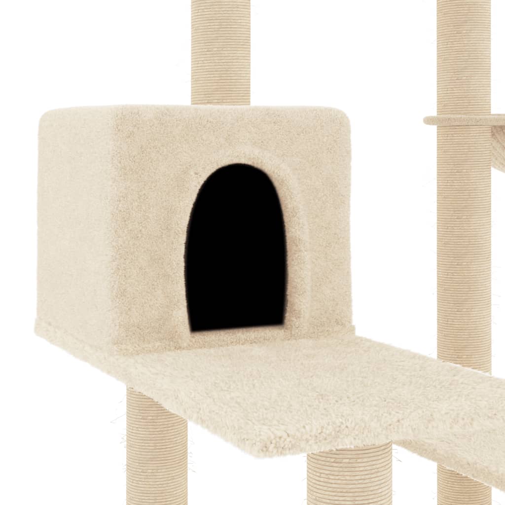 Kattenmeubel met sisal krabpalen 82,5 cm crèmekleurig