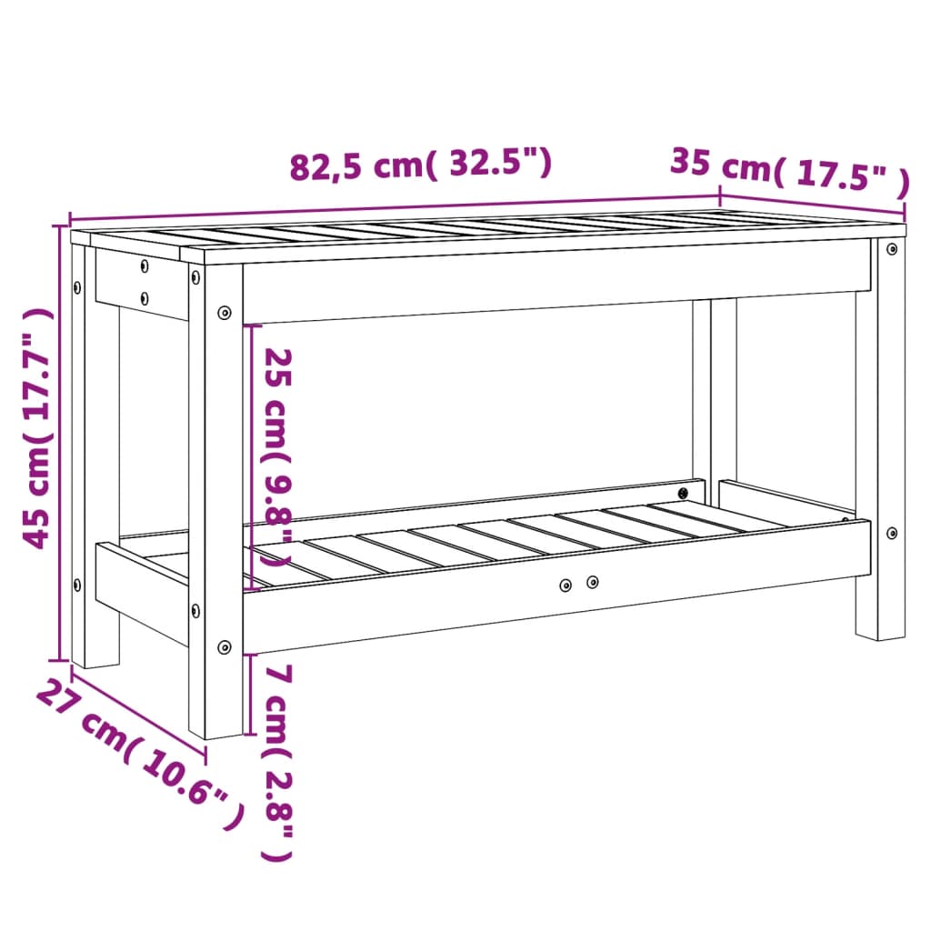 Tuinbank 108x35x45 cm massief