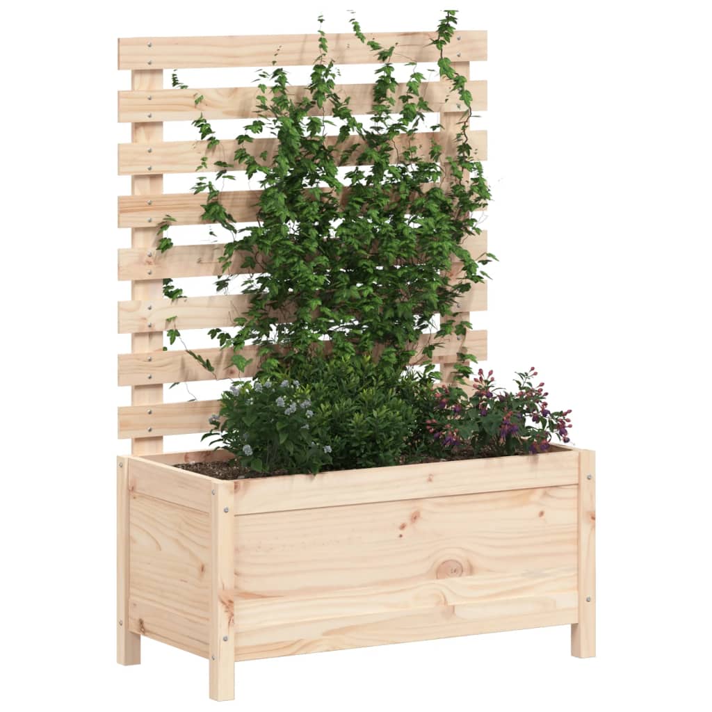 Plantenbak met rek 79x39,5x114 cm massief