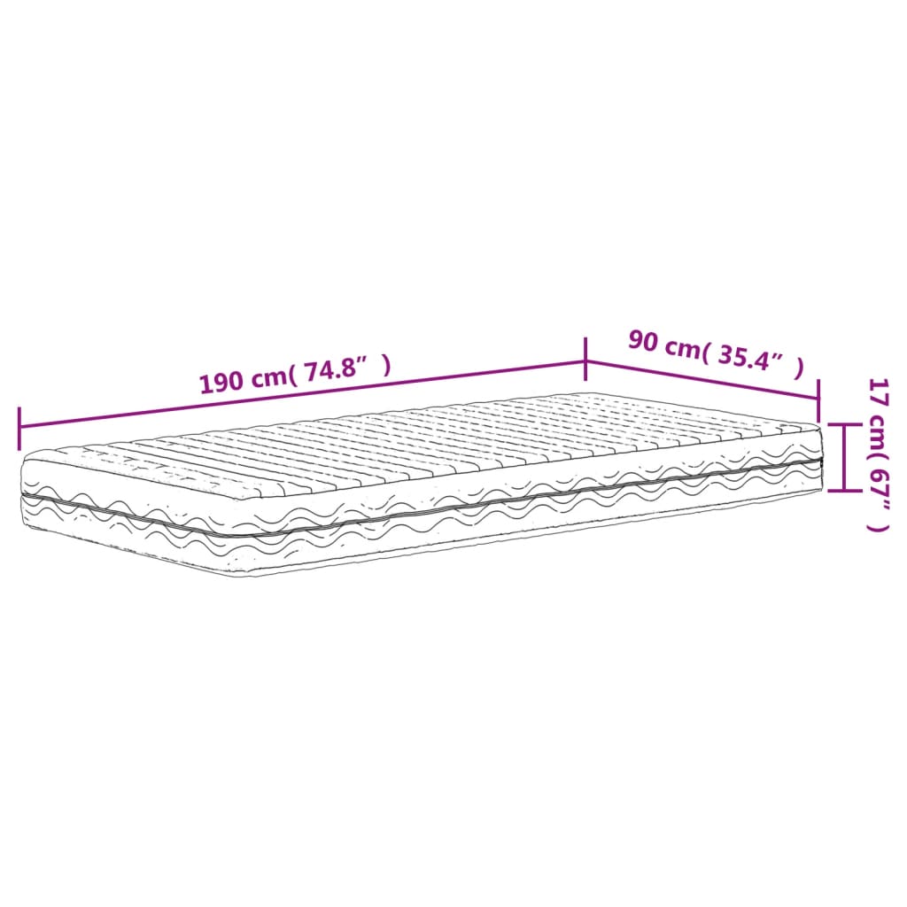 Schuimmatras hardheid H2 H3 200x200 cm wit