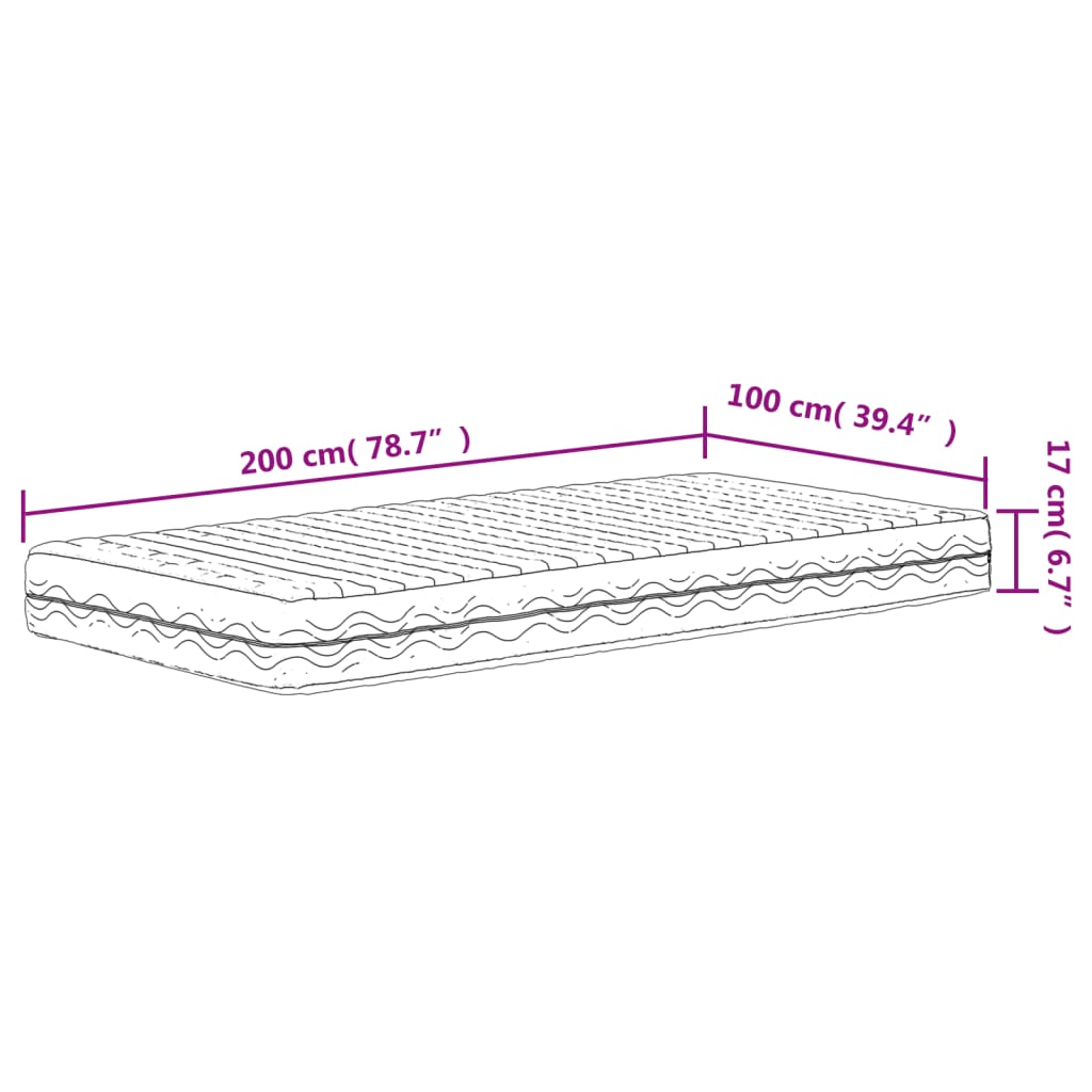 Schuimmatras hardheid H2 H3 200x200 cm wit