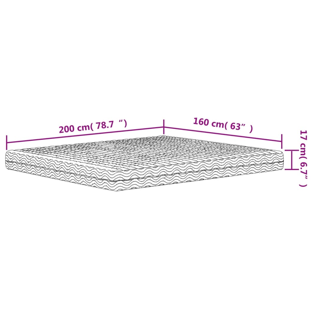 Schuimmatras hardheid H2 H3 200x200 cm wit