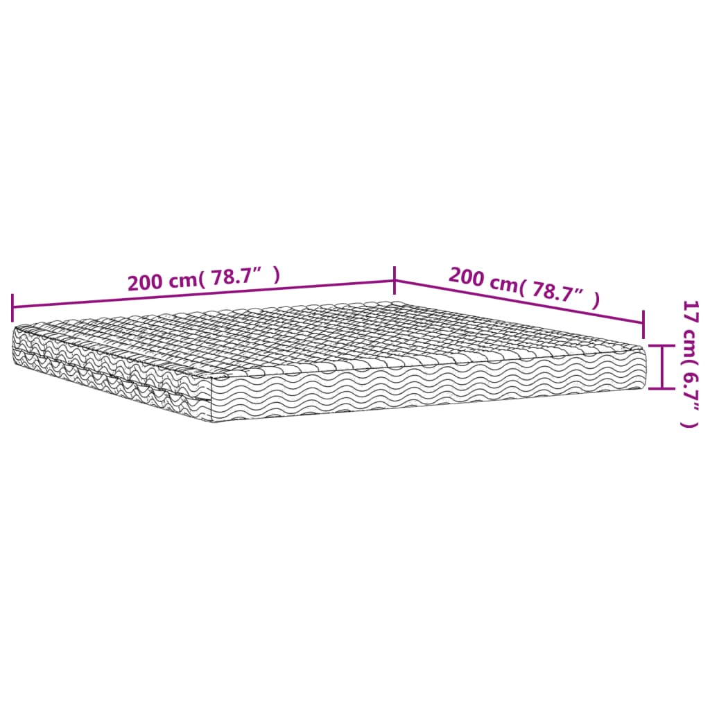 Schuimmatras hardheid H2 H3 200x200 cm wit