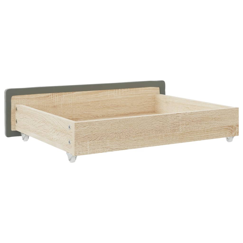 Opberglades bed 2 st bewerkt hout en fluweel