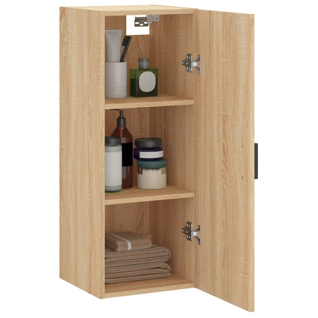 Wandkast 34,5x34x90 cm bewerkt hout oud houtkleur