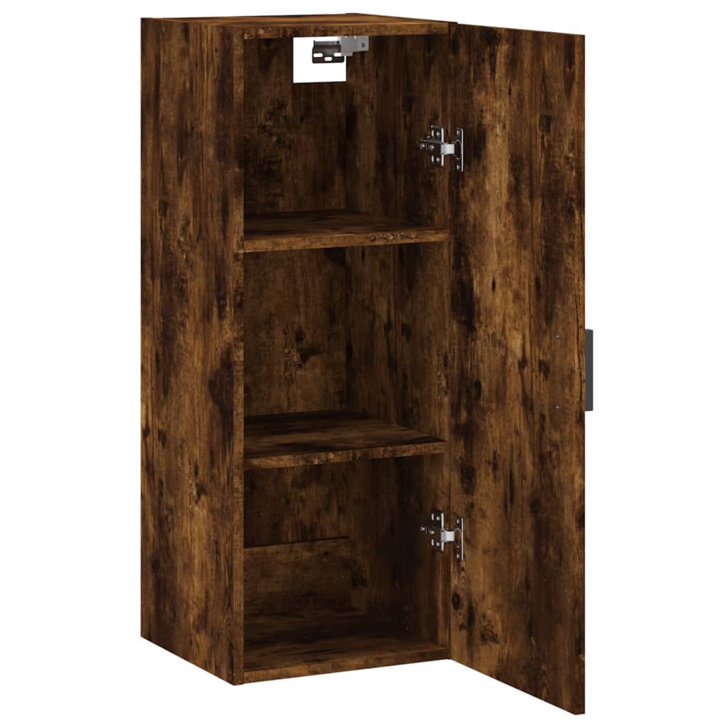 Wandkast 34,5x34x90 cm bewerkt hout oud houtkleur