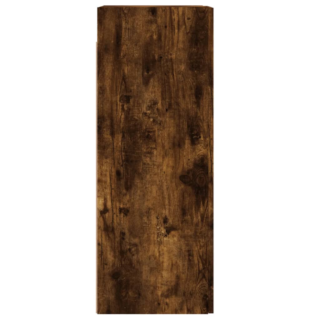 Wandkast 34,5x34x90 cm bewerkt hout oud houtkleur