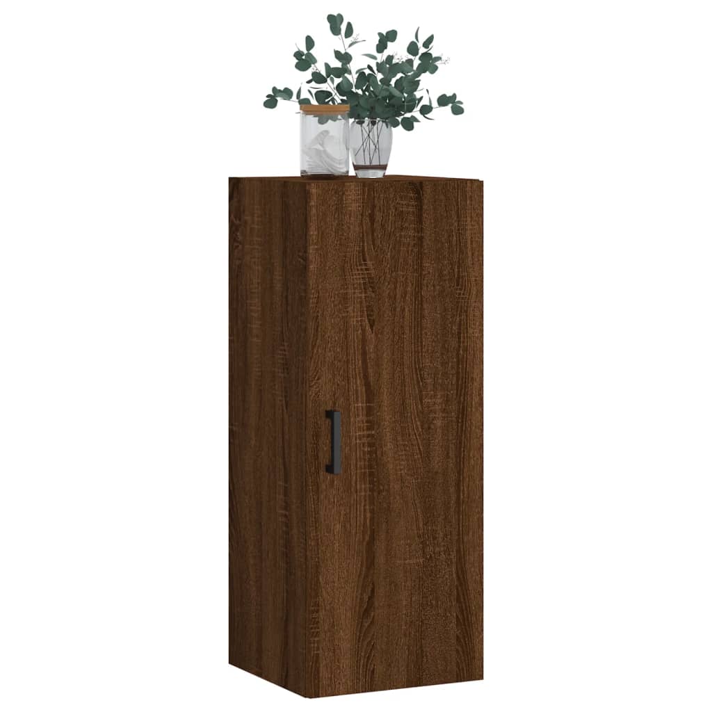 Wandkast 34,5x34x90 cm bewerkt hout oud houtkleur