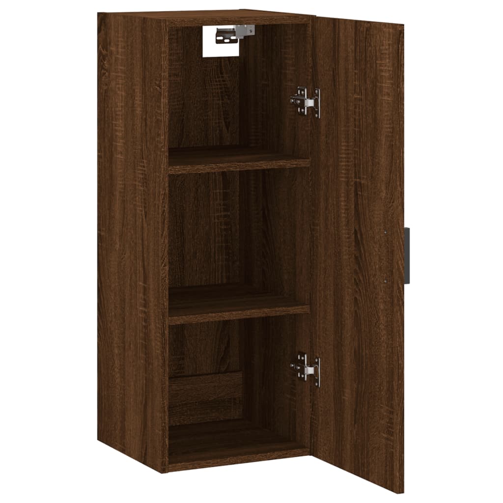 Wandkast 34,5x34x90 cm bewerkt hout oud houtkleur