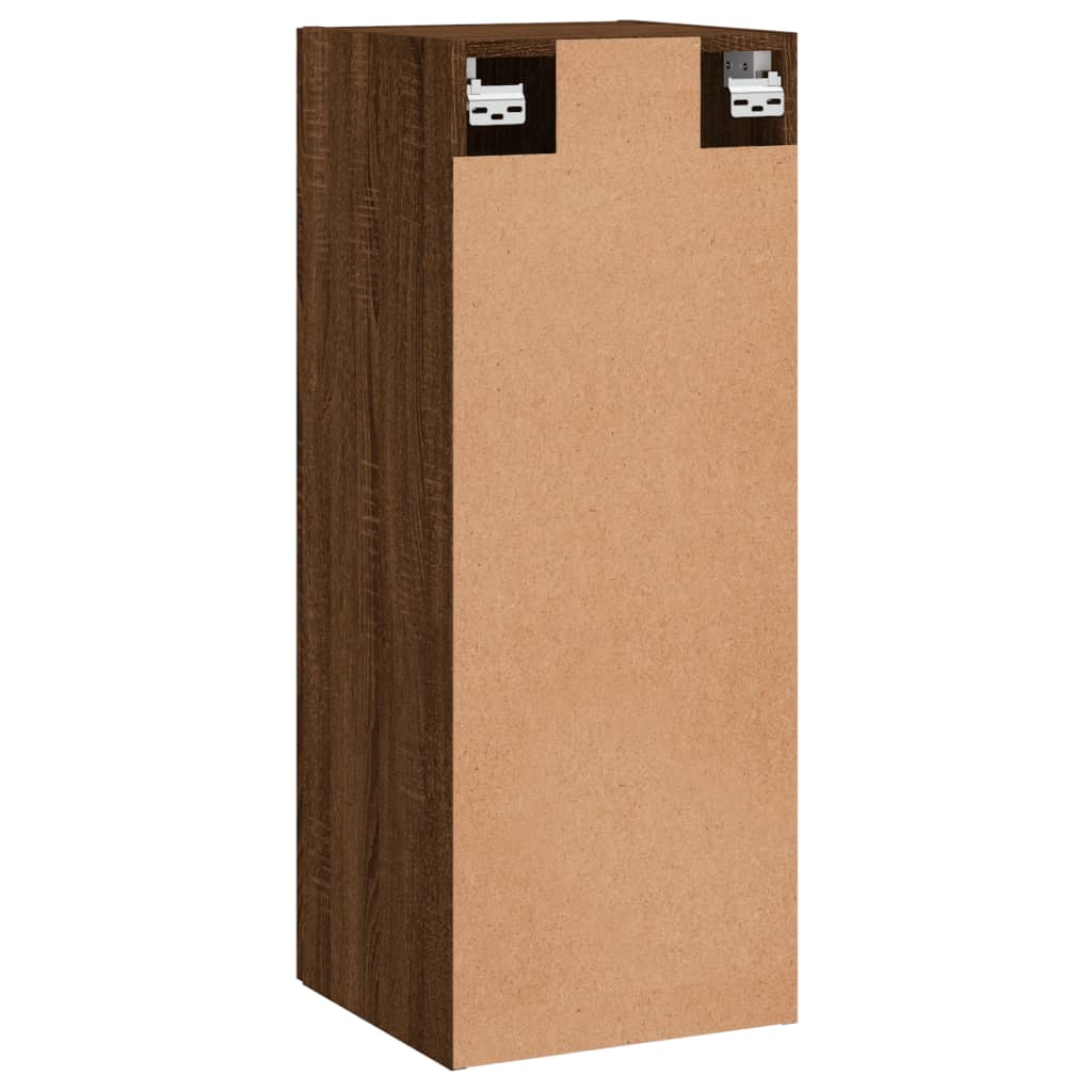 Wandkast 34,5x34x90 cm bewerkt hout oud houtkleur