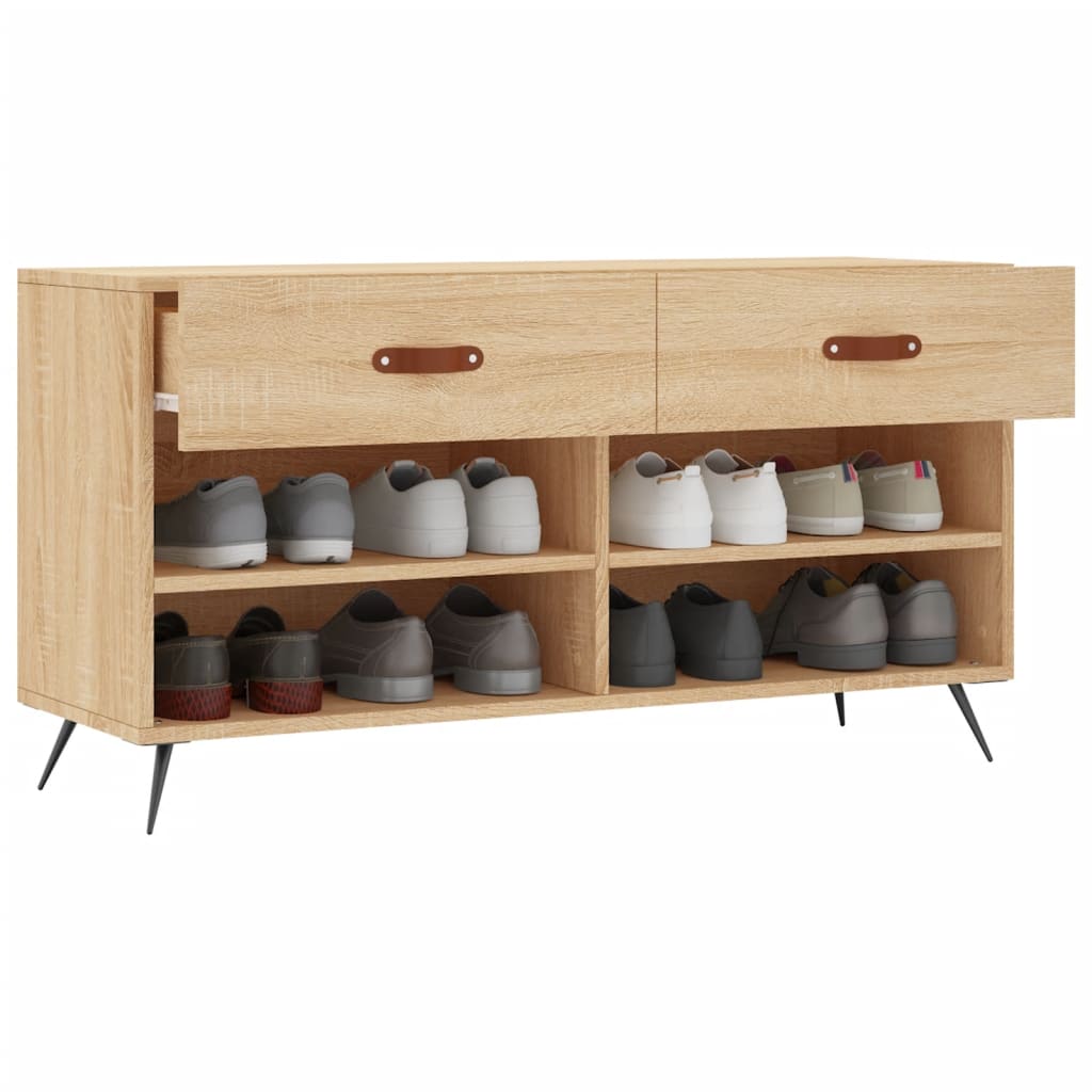 Schoenenbank 102x35x55 cm bewerkt hout