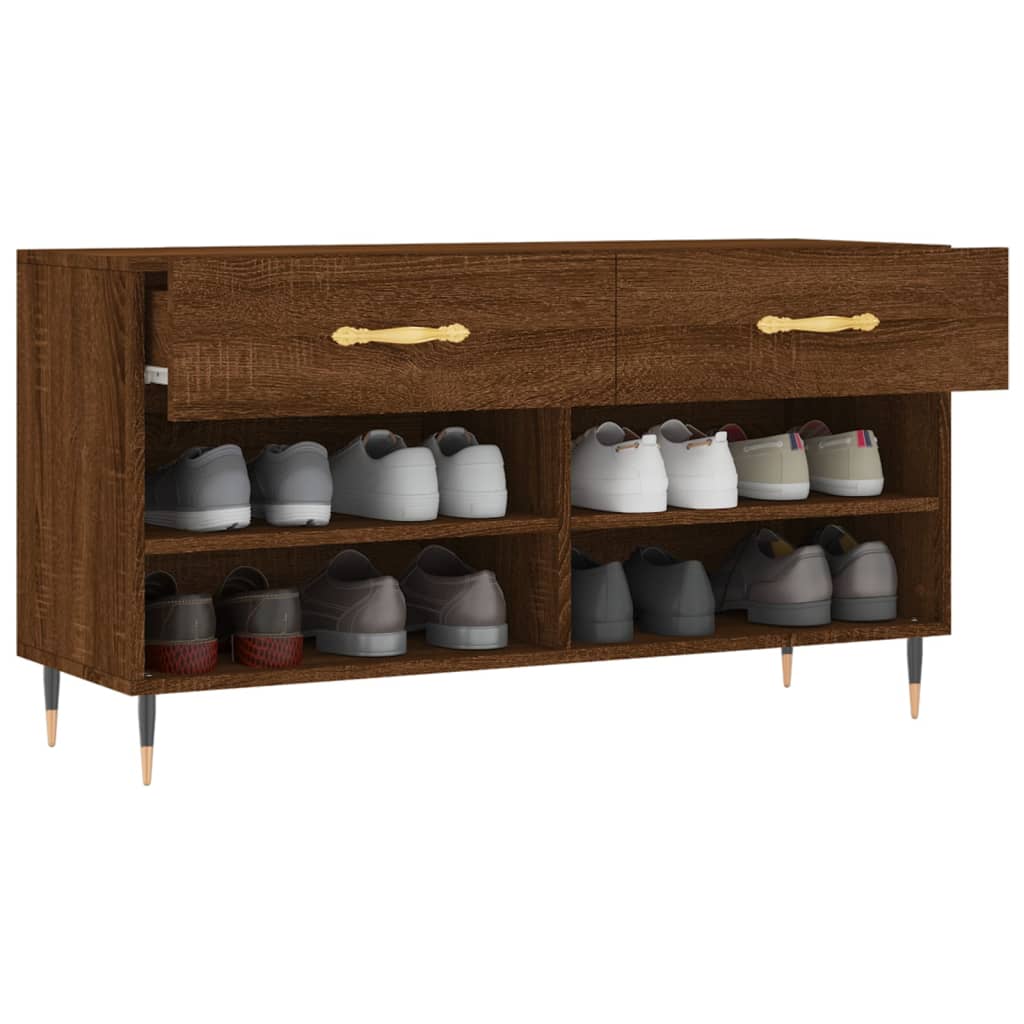 Schoenenbank 102x35x55 cm bewerkt hout