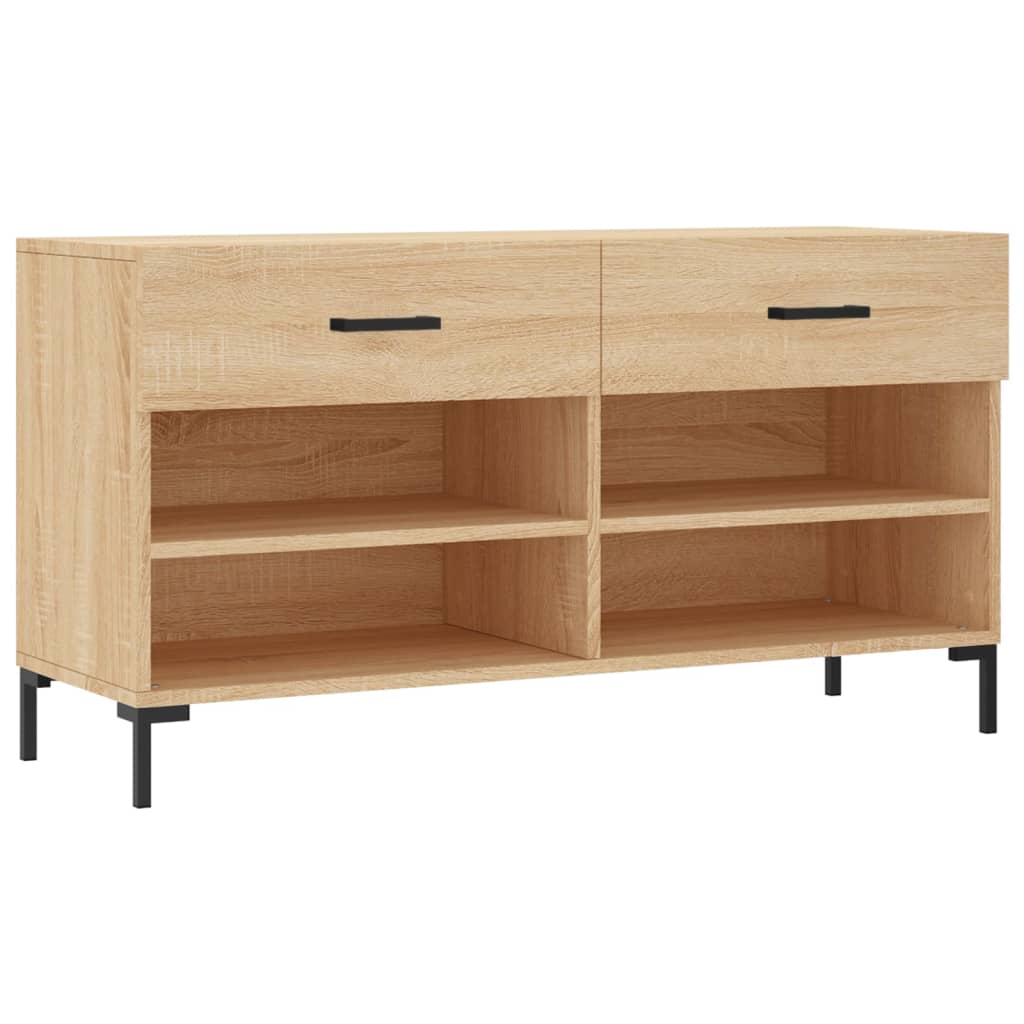 Schoenenbank 102x35x55 cm bewerkt hout eikenkleur