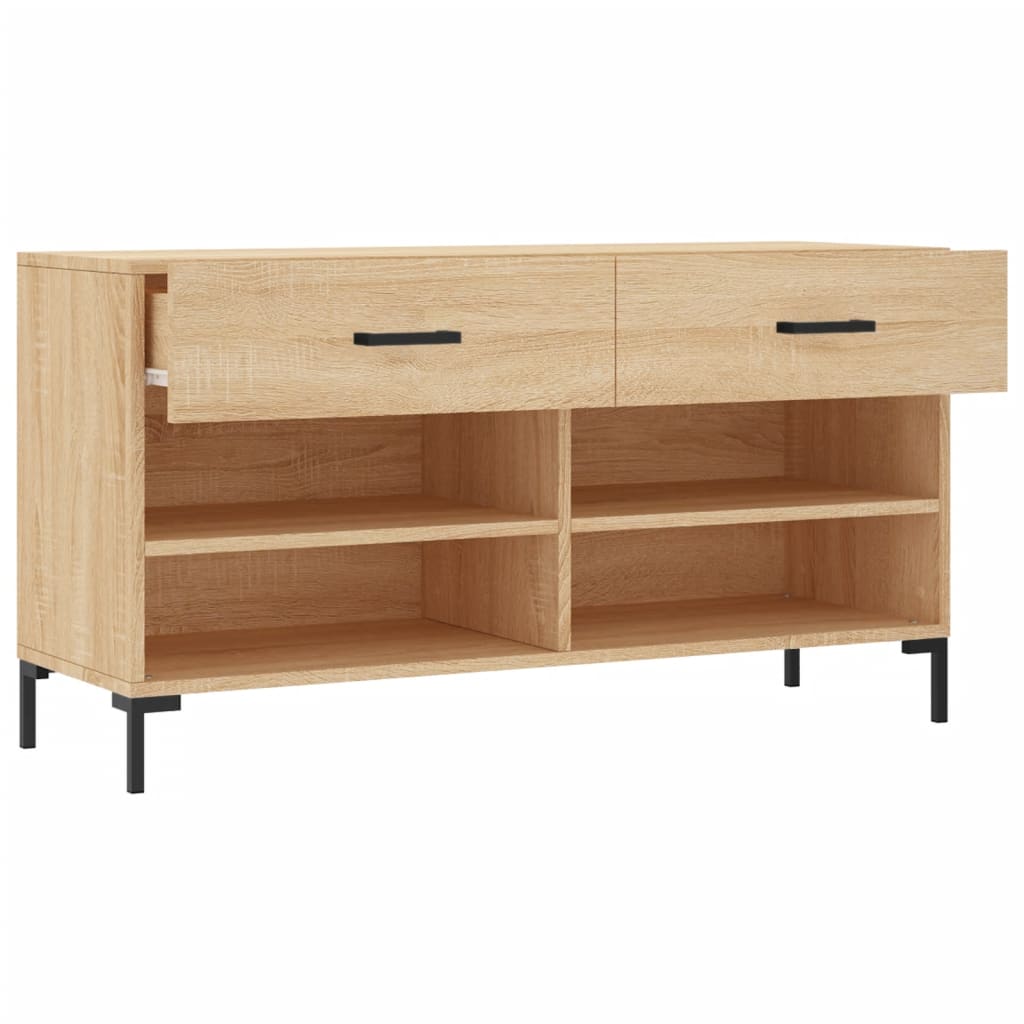 Schoenenbank 102x35x55 cm bewerkt hout eikenkleur