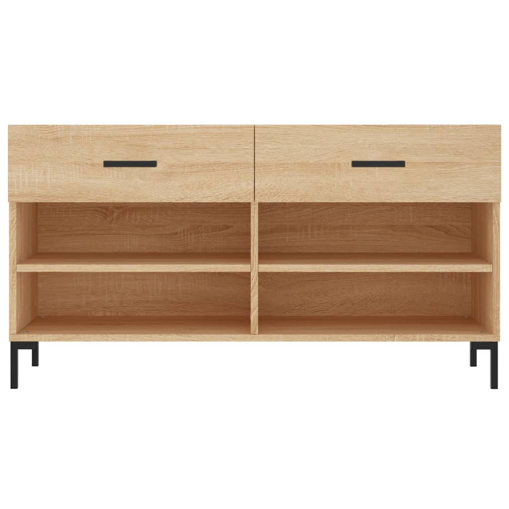 Schoenenbank 102x35x55 cm bewerkt hout eikenkleur