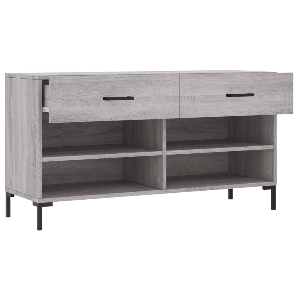 Schoenenbank 102x35x55 cm bewerkt hout eikenkleur