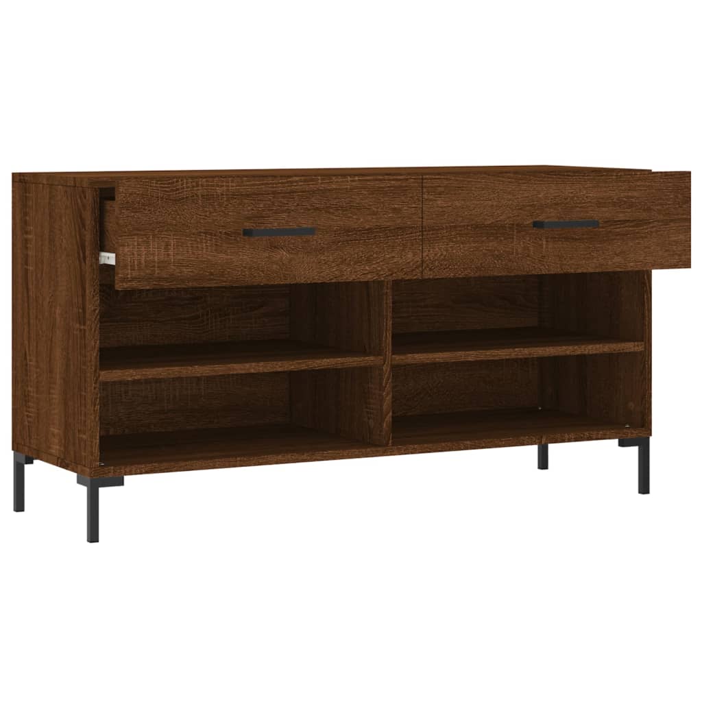 Schoenenbank 102x35x55 cm bewerkt hout eikenkleur