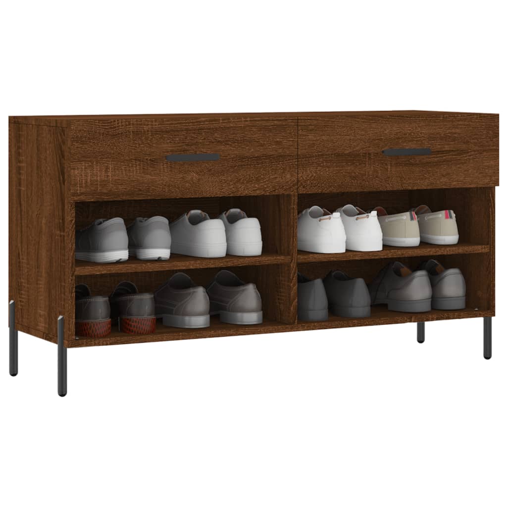 Schoenenbank 102x35x55 cm bewerkt hout