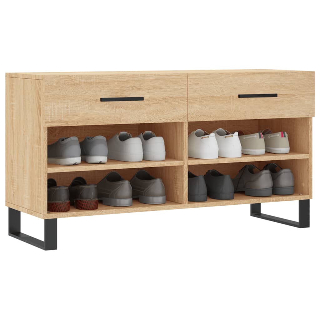 Schoenenbank 102x35x55 cm bewerkt hout