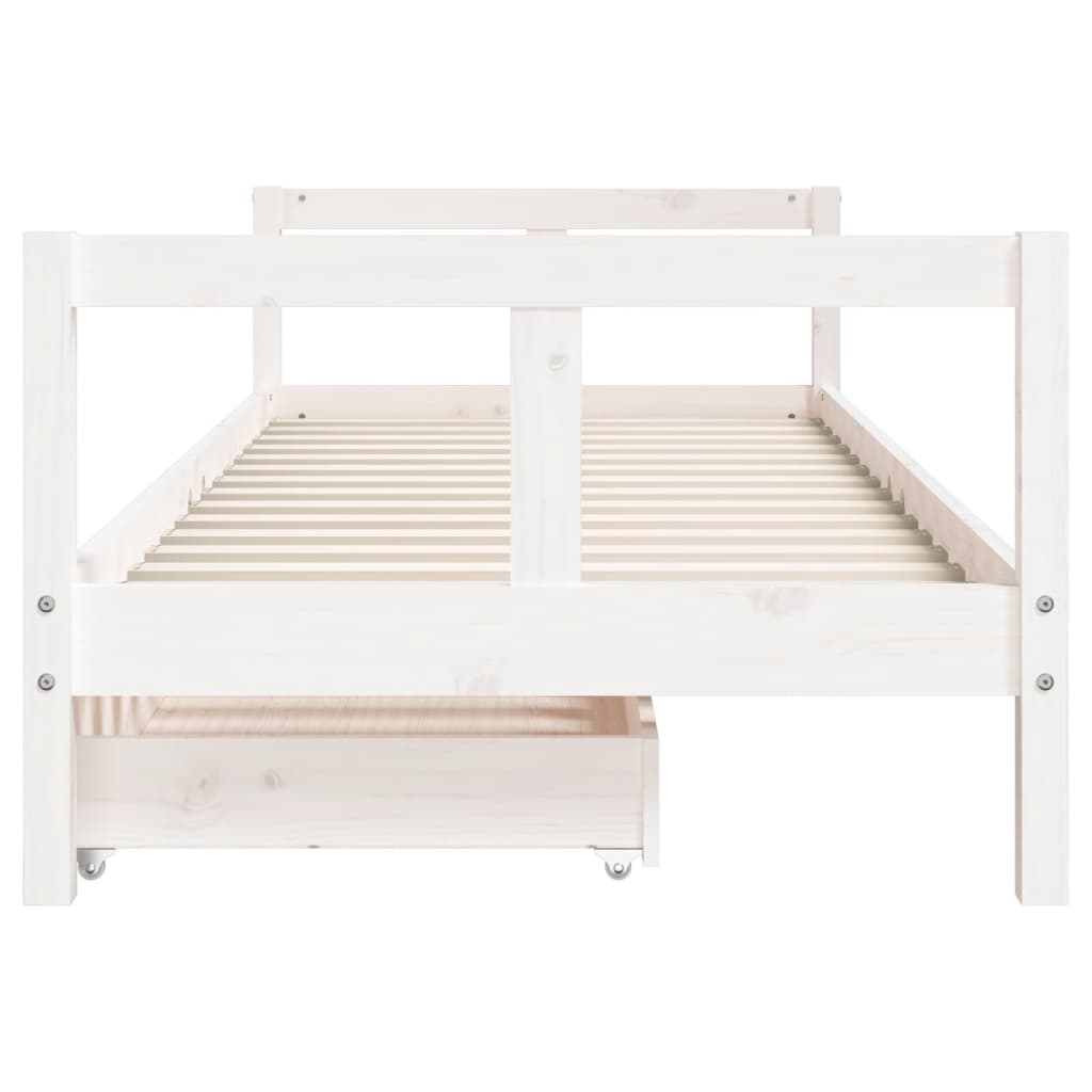 Kinderbedframe met lades 90x200 cm massief grenenhout