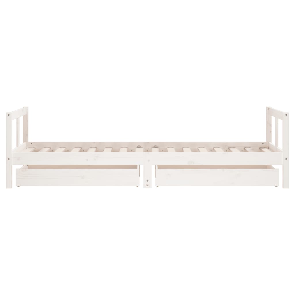 Kinderbedframe met lades 90x200 cm massief grenenhout