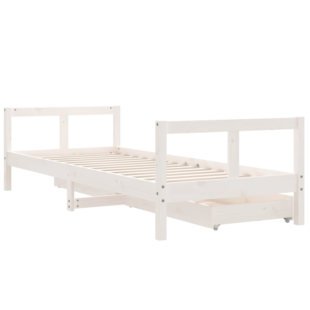 Kinderbedframe met lades 90x200 cm massief grenenhout