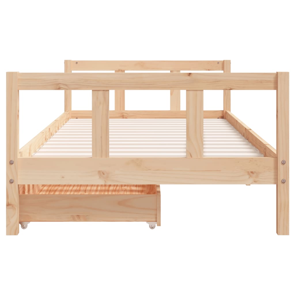 Kinderbedframe met lades 90x200 cm massief grenenhout