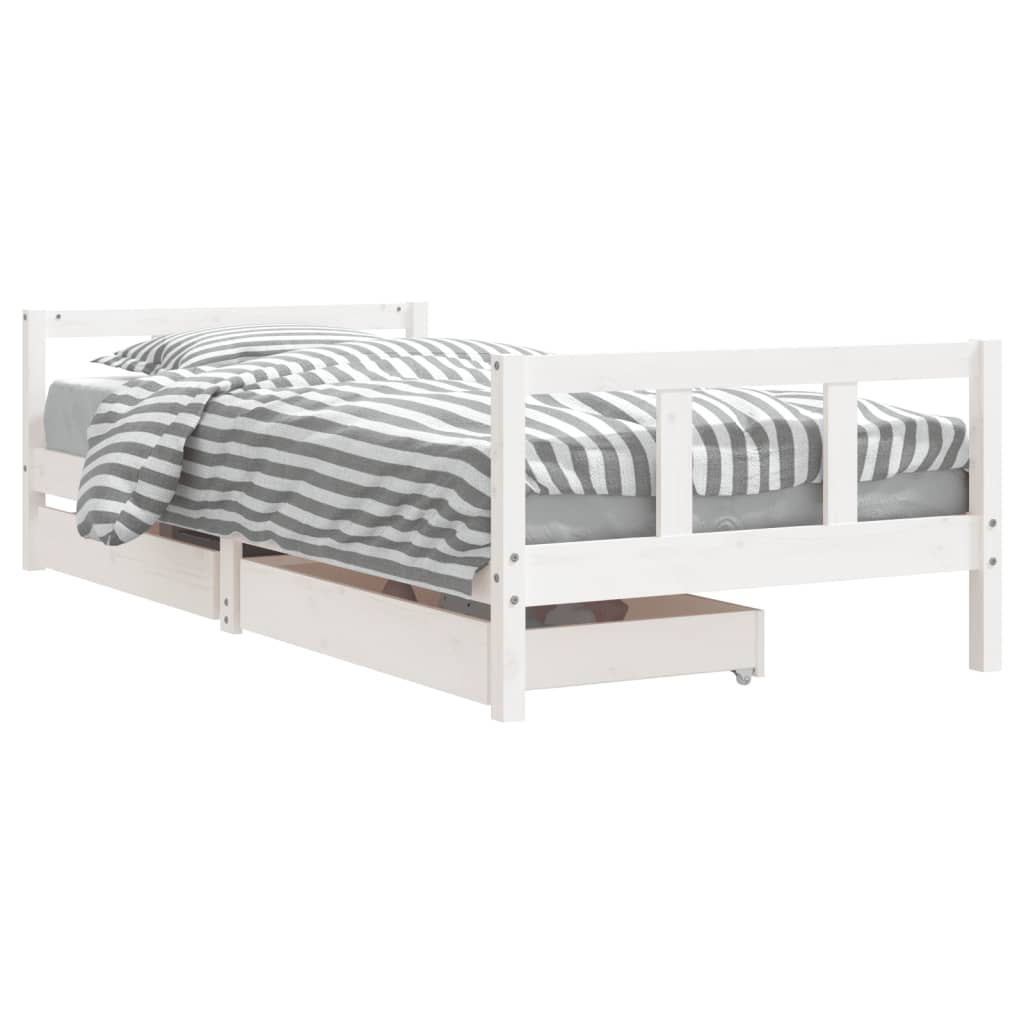 Kinderbedframe met lades 90x200 cm massief grenenhout