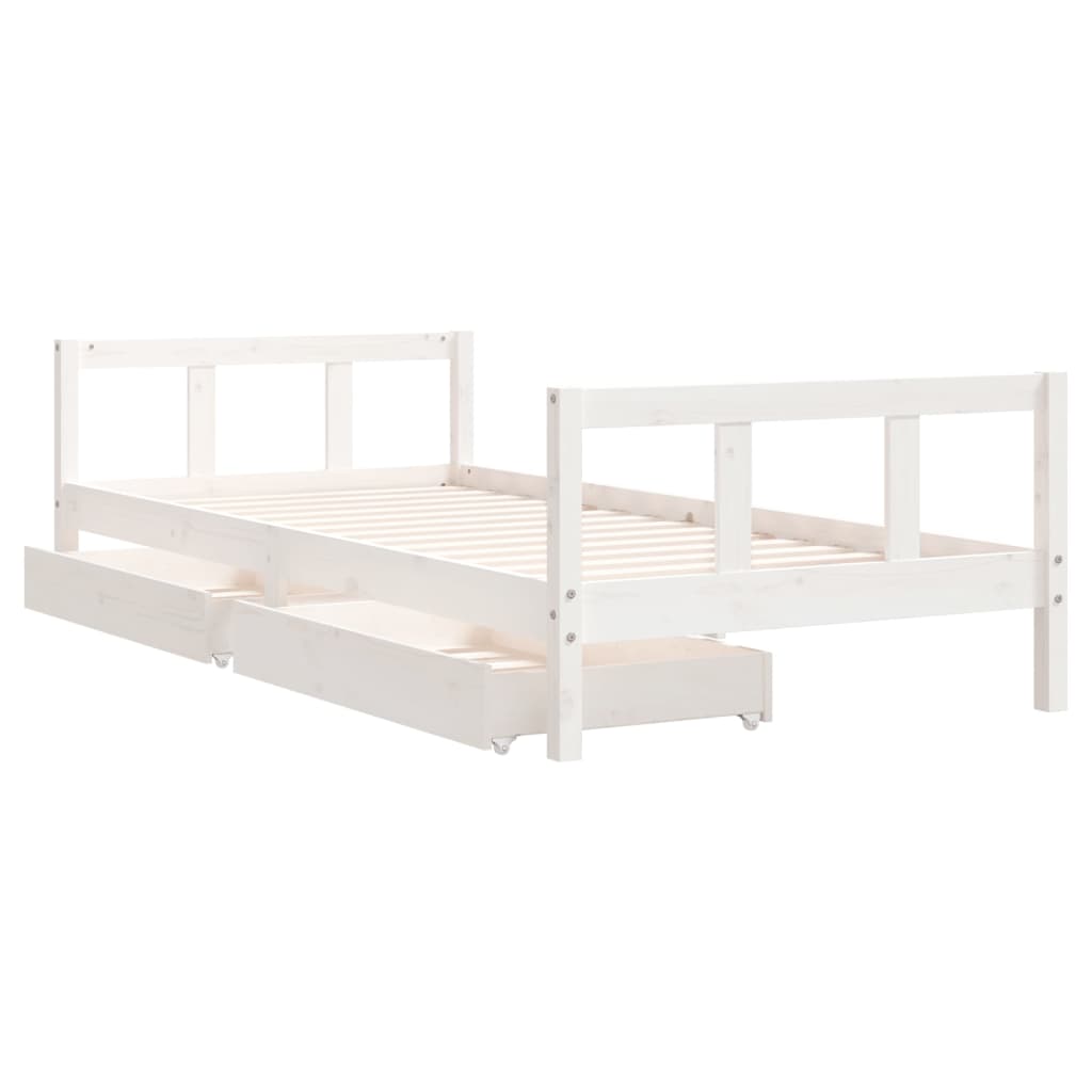 Kinderbedframe met lades 90x200 cm massief grenenhout