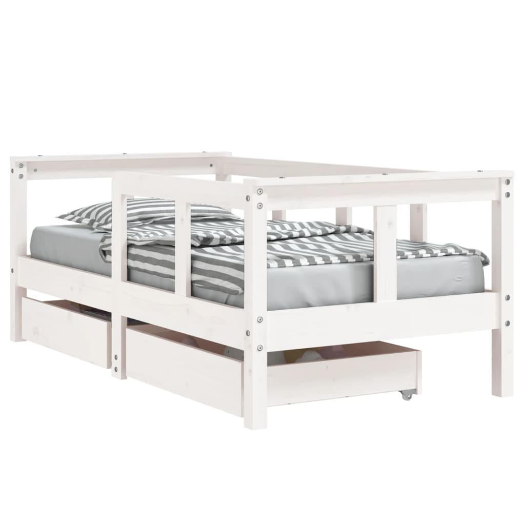 Kinderbedframe met lades 90x200 cm massief grenenhout