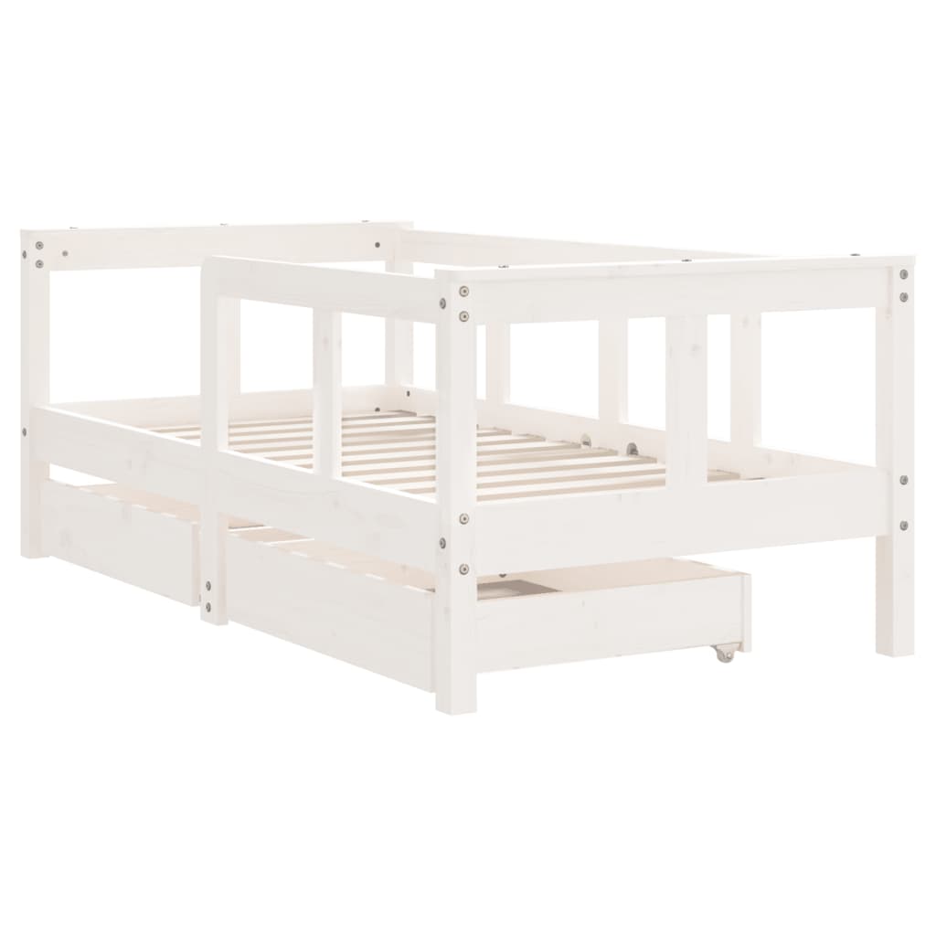 Kinderbedframe met lades 90x200 cm massief grenenhout