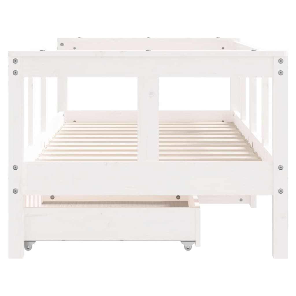 Kinderbedframe met lades 90x200 cm massief grenenhout