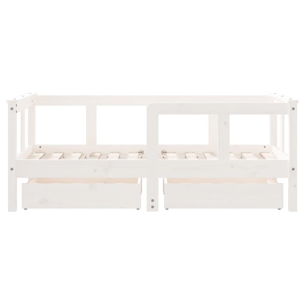 Kinderbedframe met lades 90x200 cm massief grenenhout