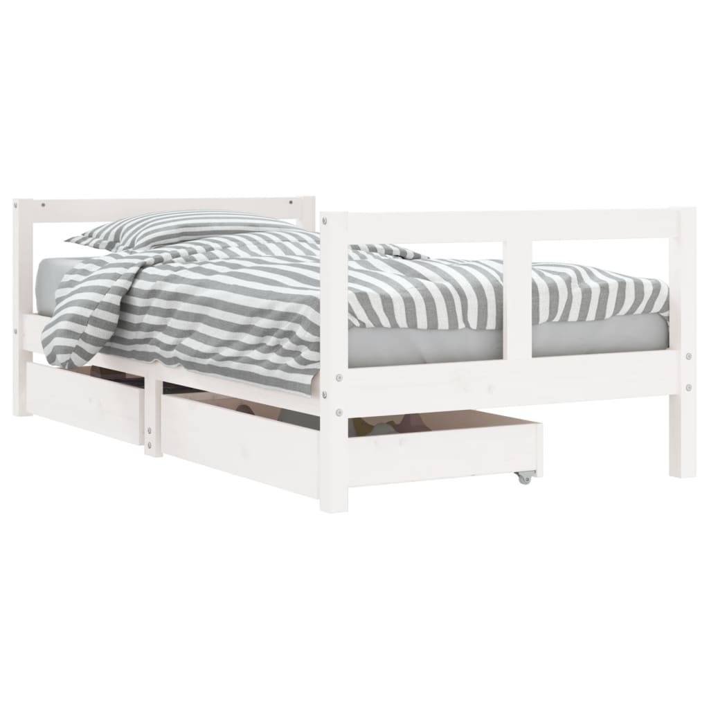 Kinderbedframe met lades 90x200 cm massief grenenhout