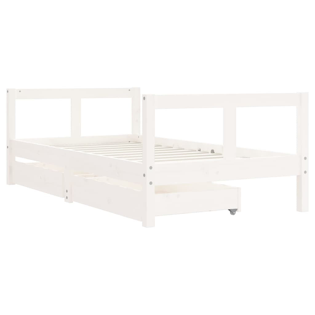 Kinderbedframe met lades 90x200 cm massief grenenhout