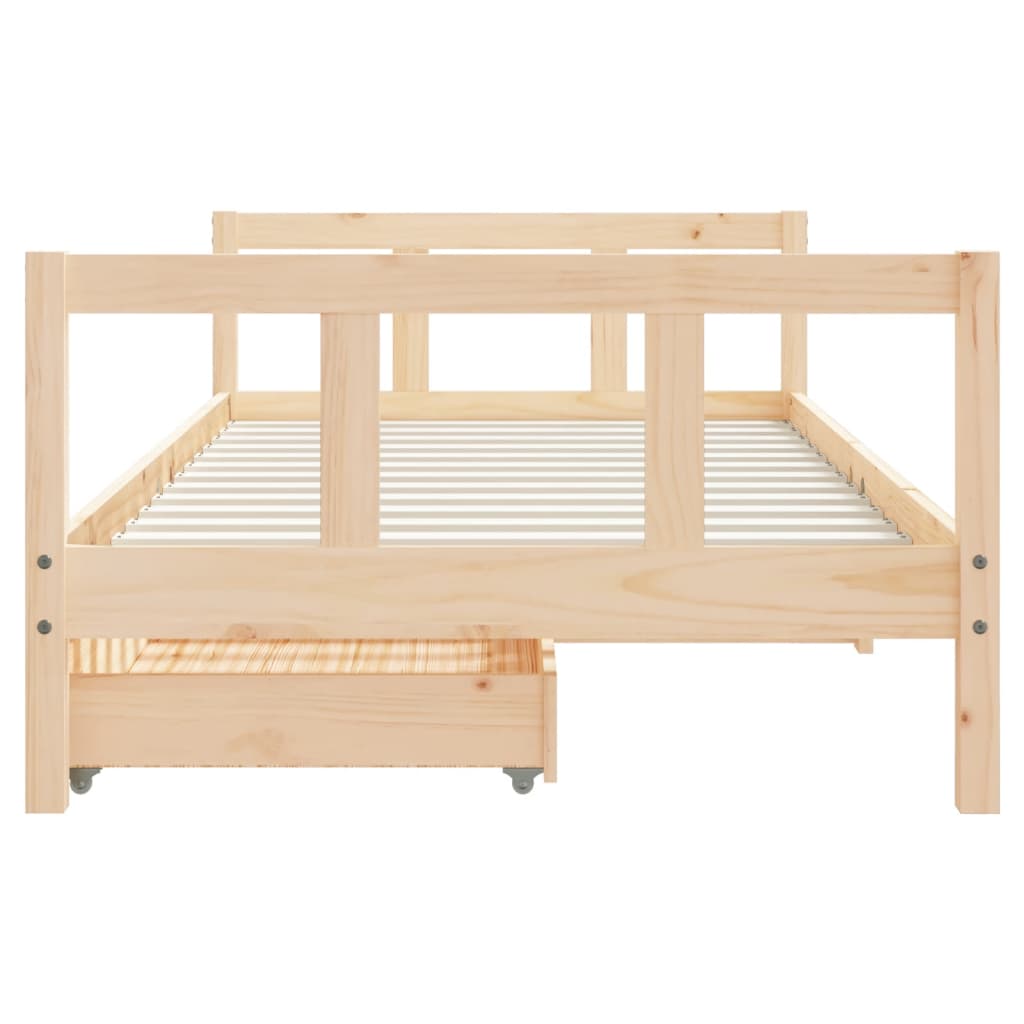 Kinderbedframe met lades 90x200 cm massief grenenhout