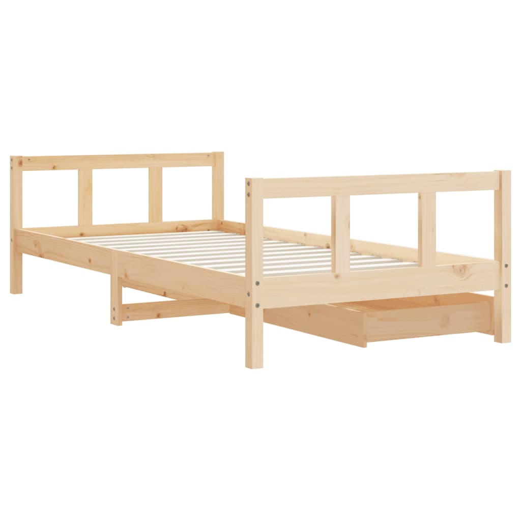 Kinderbedframe met lades 90x200 cm massief grenenhout