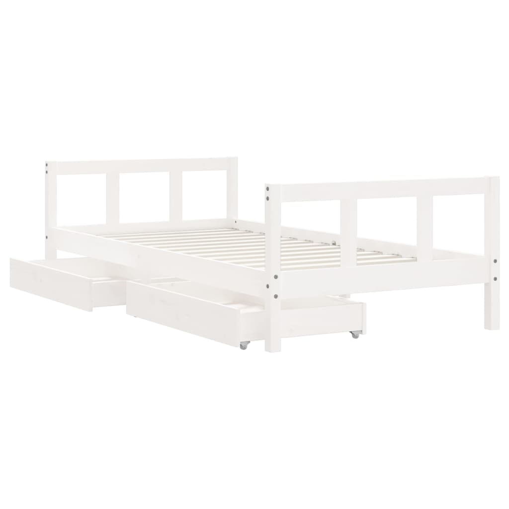 Kinderbedframe met lades 90x200 cm massief grenenhout