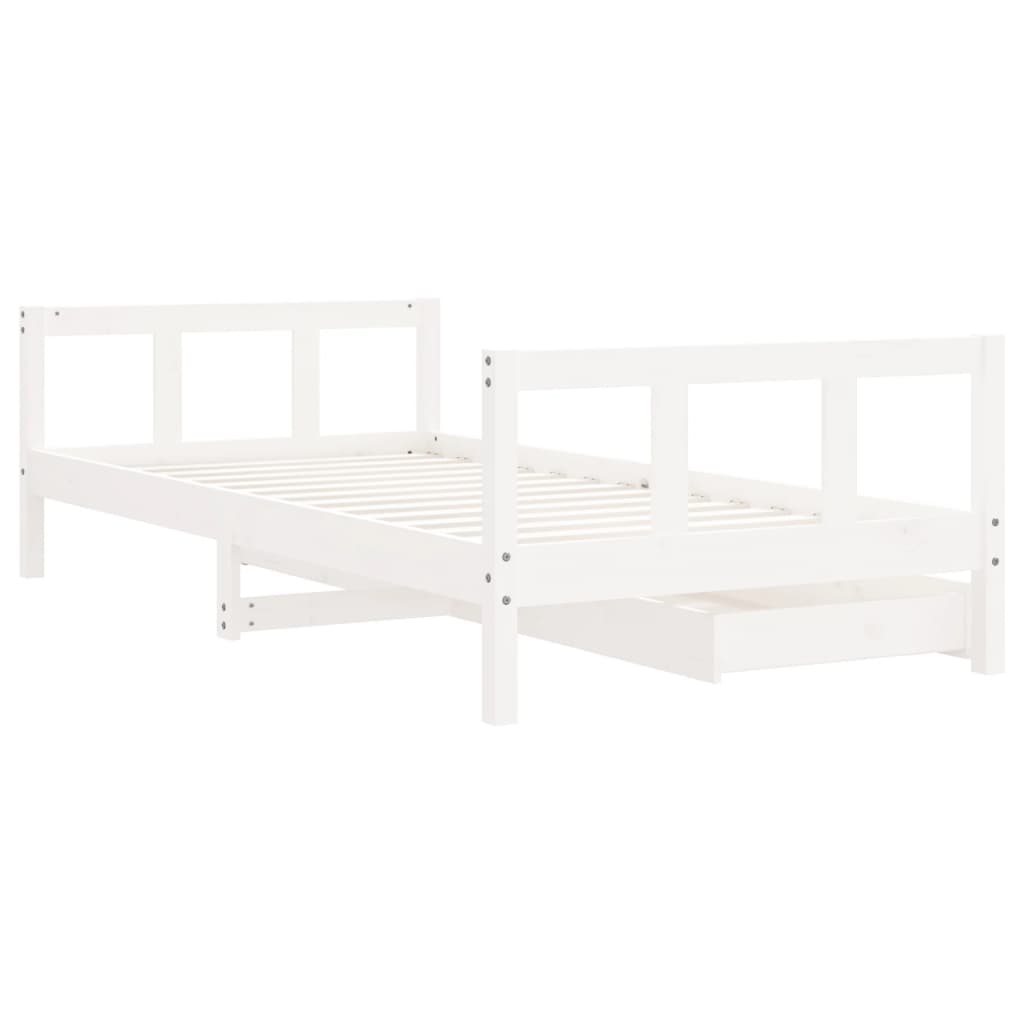 Kinderbedframe met lades 90x200 cm massief grenenhout