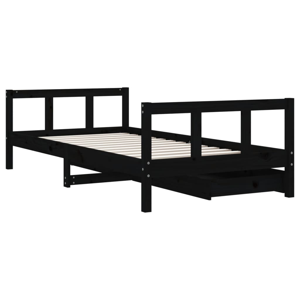 Kinderbedframe met lades 90x200 cm massief grenenhout