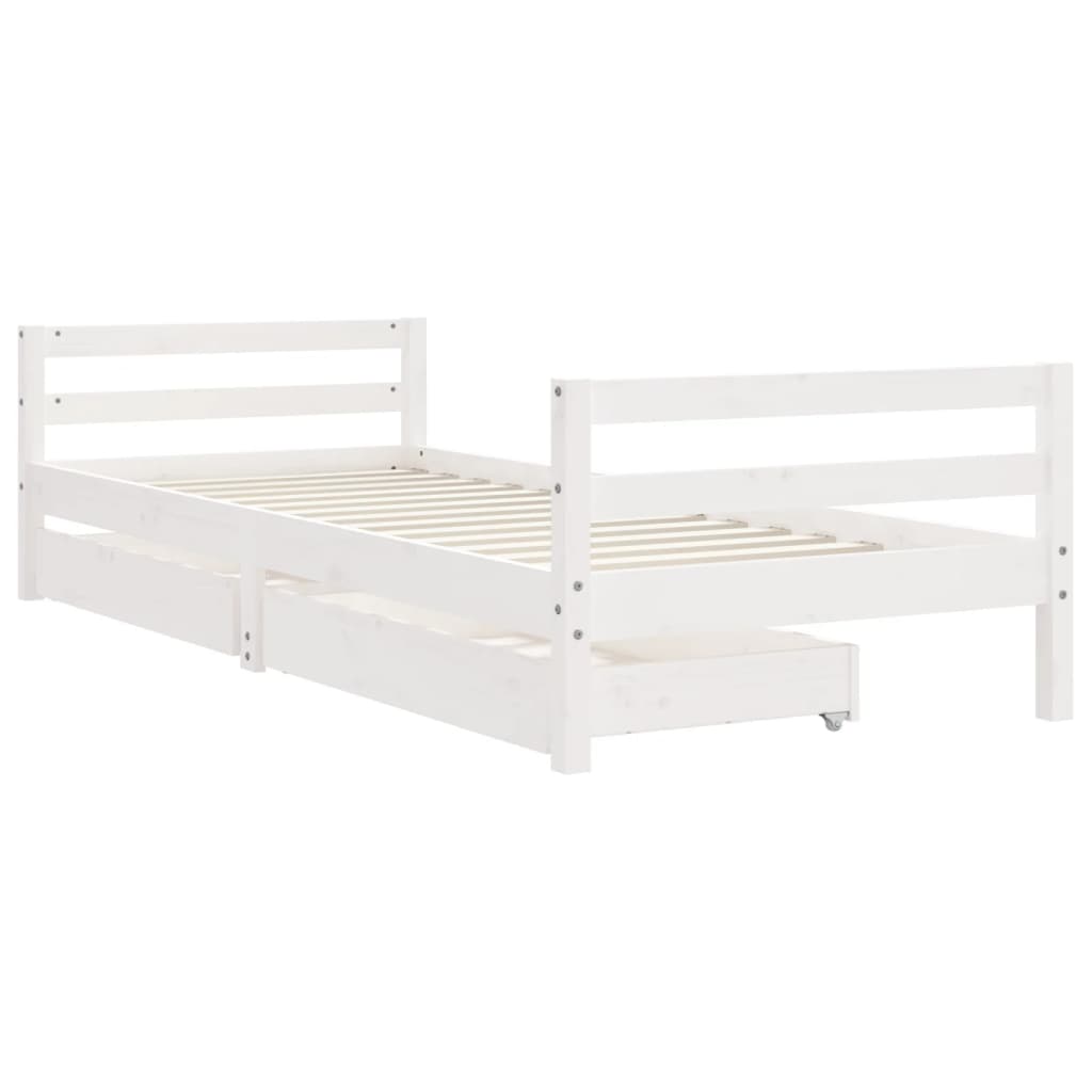 Kinderbedframe met lades 80x200 cm massief grenenhout